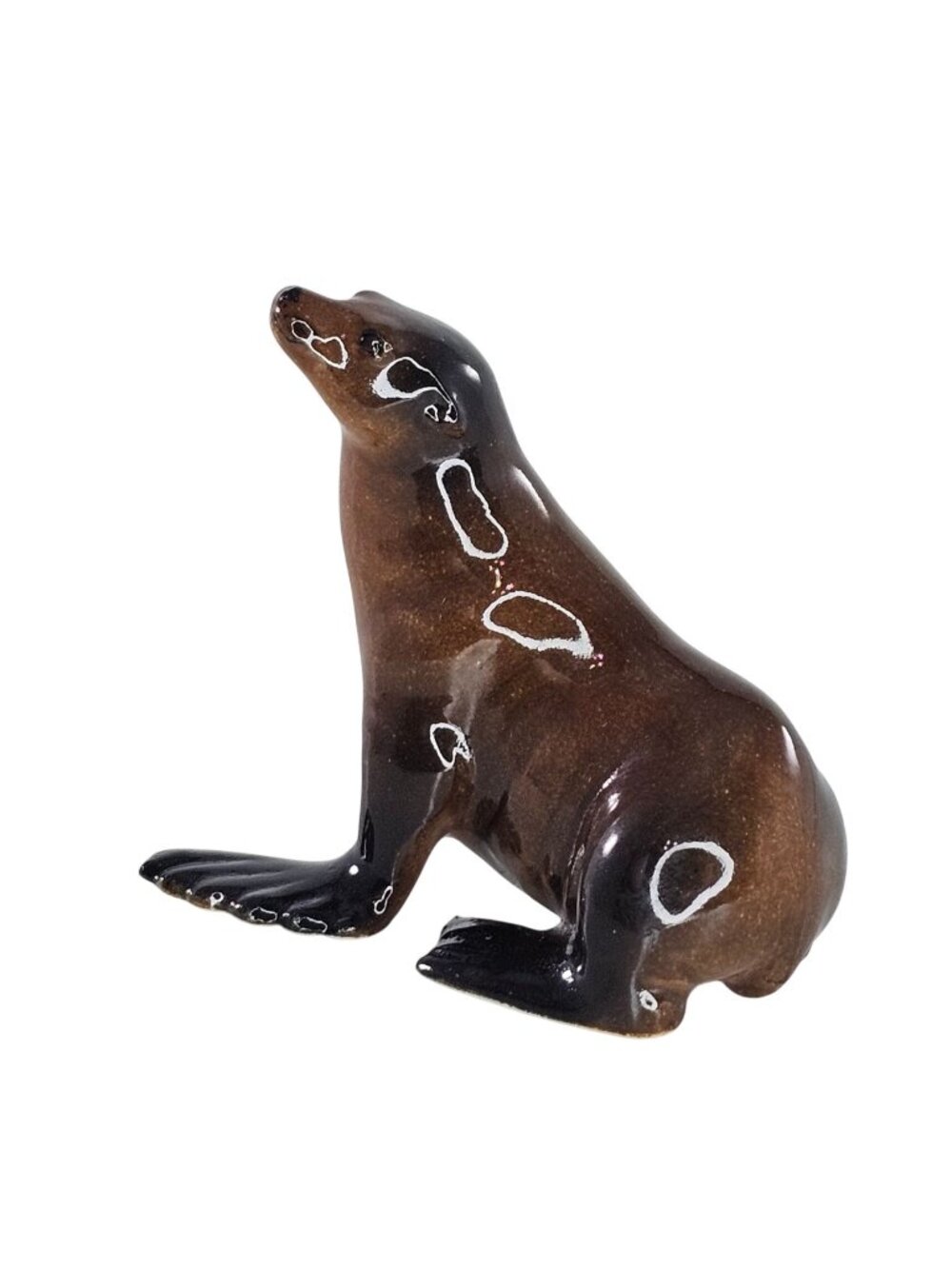 Northern Rose Porcelain Sea Lion Head Up Miniature Figurine Little Critterz